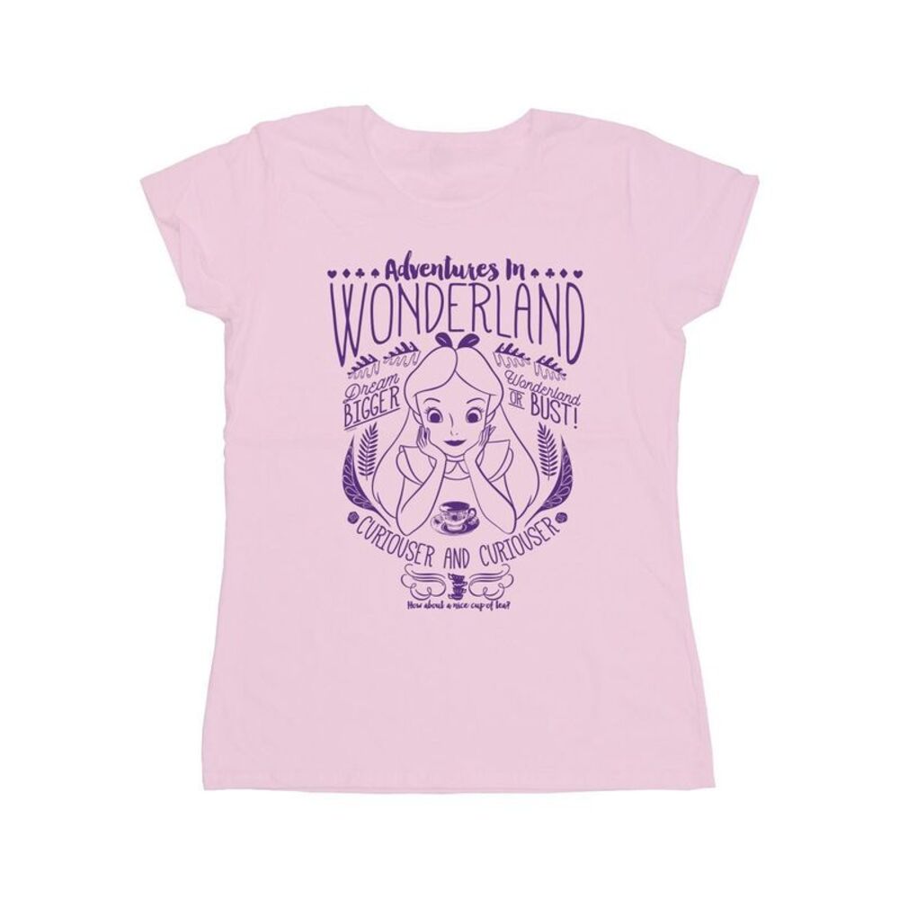 Alice In Wonderland Womens/Ladies Adventures Heather T-Shirt / Baby Pink